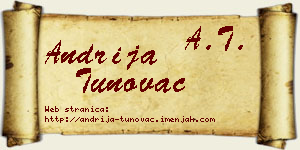 Andrija Tunovac vizit kartica
